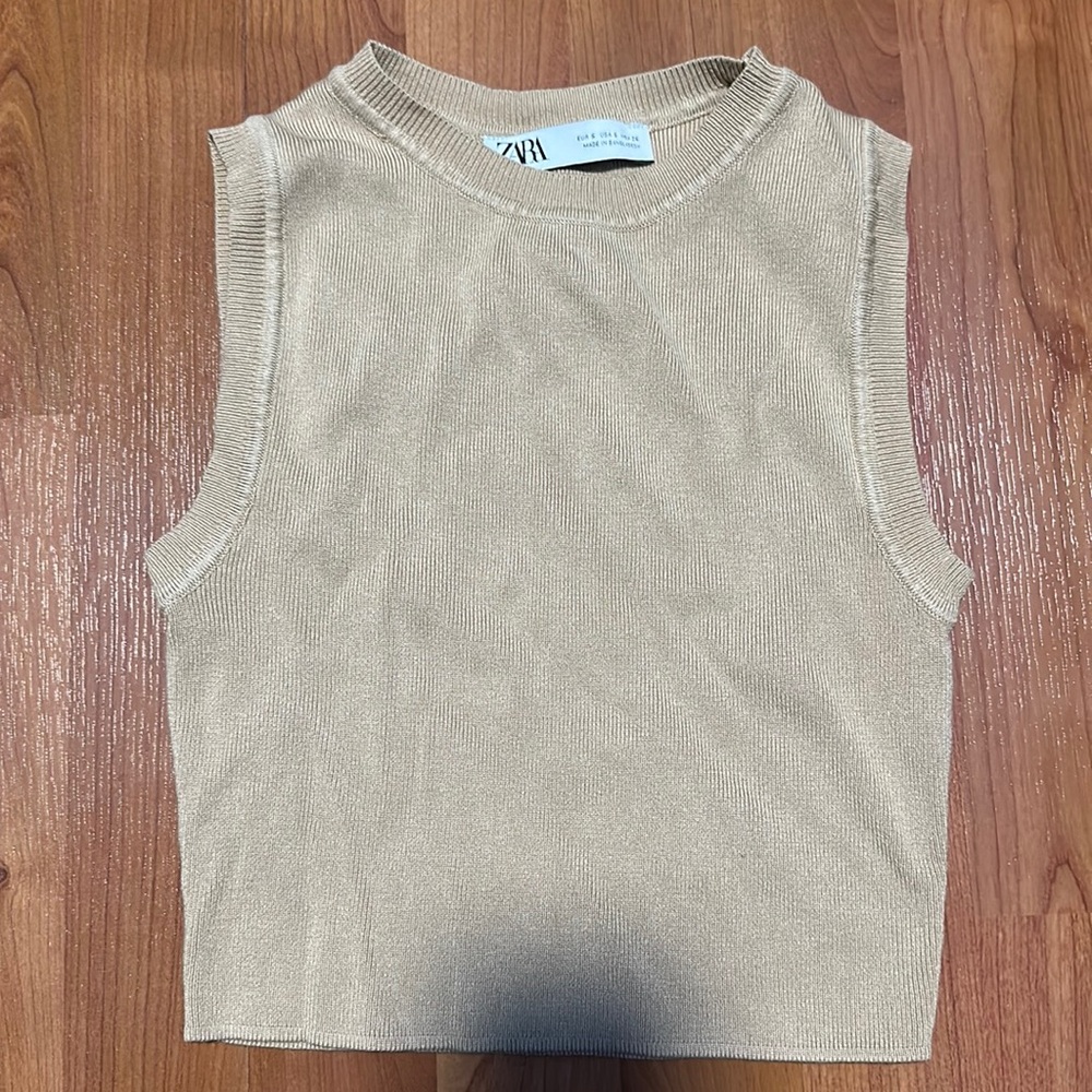 beige/tan tank top from zara